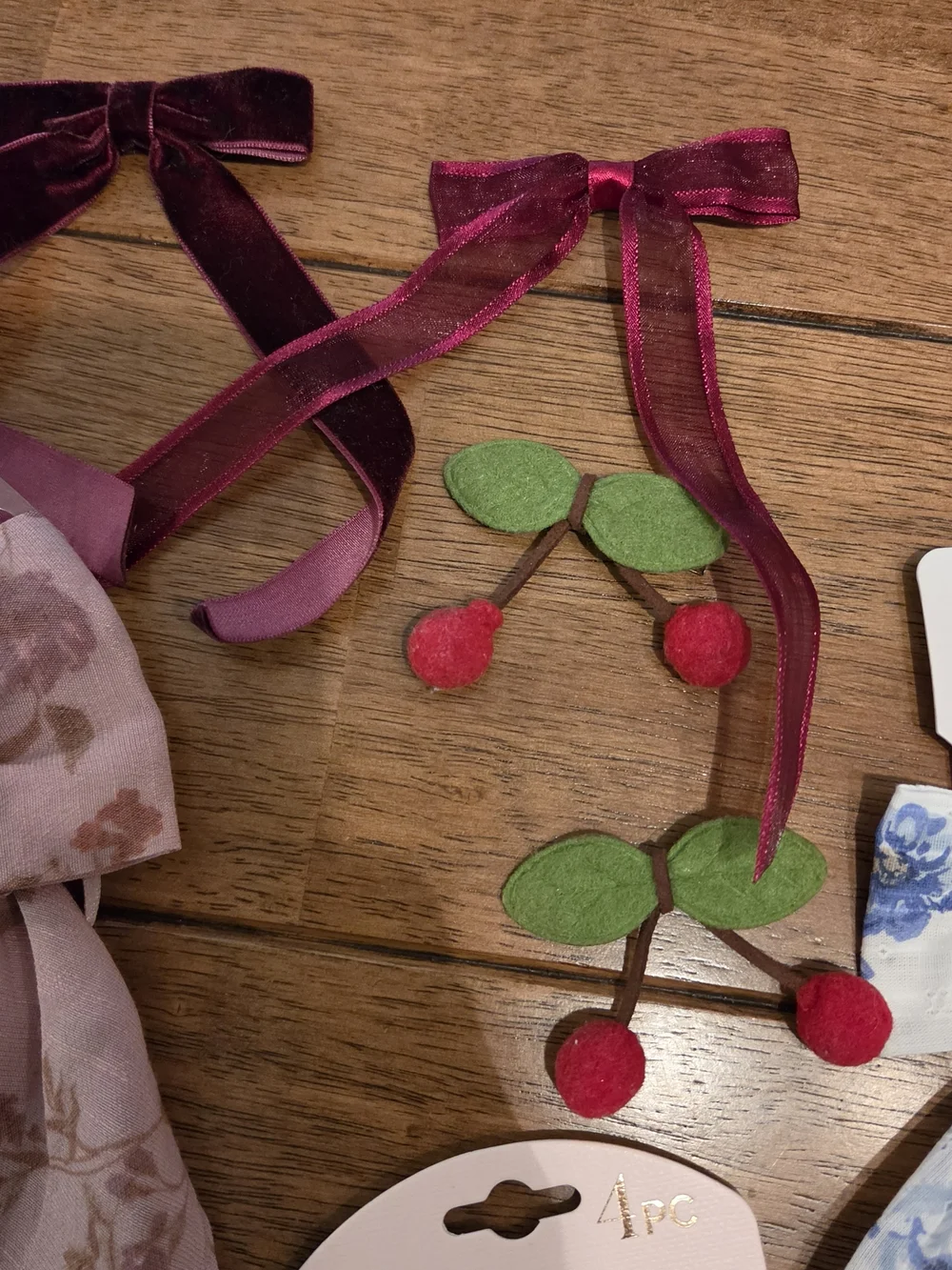 Floral/cherry Hair Clips And Bows Bundle. NWT